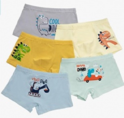 Boys Underwear Kids Cotton Boxer Briefs Dinosaur Training Boyshorts for Toddler Size 3-12 Years