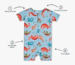 Unisex Baby Buttery-Soft Short Sleeve Romper