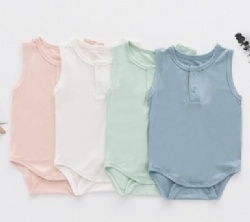 Baby Boys Girls Sleeveless Bodysuits, Rayon from Bamboo Rompers for Spring Summer